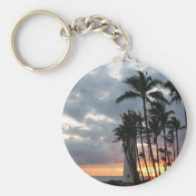 Sunset in Hawaii Key Chains