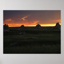 Sunset In The Badlands Poster