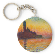 Sunset in Venice, Claude Monet Key Chains