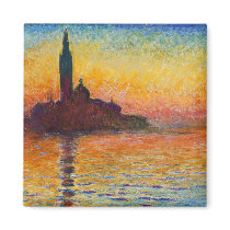 Sunset in Venice, Claude Monet Magnets