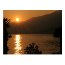 sunset ~ lake como post card