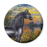 Sunset(Monet) - Black Arabian Horse magnets