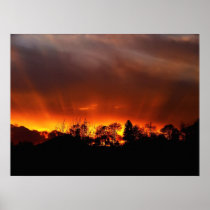 sunset on fire
