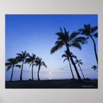 Sunset on Kahaluu Bay in Kona,Hawaii Posters