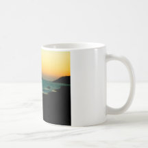 sunset on the beach coffee mugs