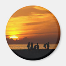 Sunset On The Beach Refrigerator Magnet
