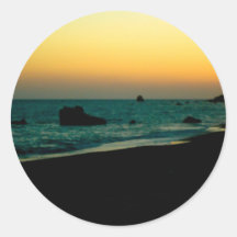 sunset on the beach stickers