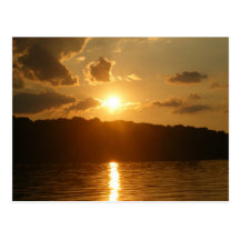 Sunset on the lake postcard