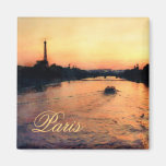Sunset on the Seine in Paris, France Magnet