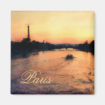 Sunset on the Seine in Paris, France Magnet