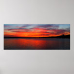 Sunset on West Lake Panorama posters