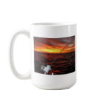 Sunset Open Sea Fishing Coffee Mugs
