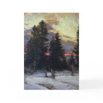 Sunset over a Winter Landscape, c.1902 Cards
