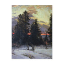 Sunset over a Winter Landscape, c.1902 Post Card
