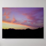 Sunset over Baja Mountains posters