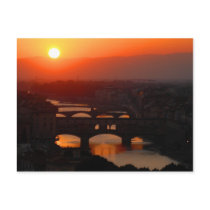 Sunset over Florence Postcard