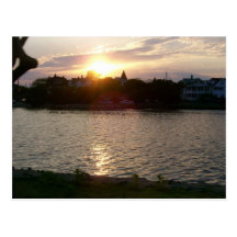 Sunset Over Lake Postcard