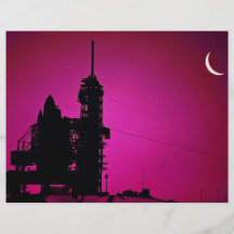 Sunset over launch pad with shuttle, Kennedy Space Full Color Flyer