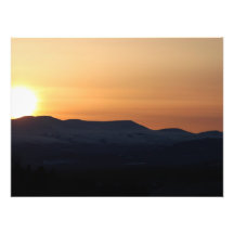 Sunset Over Snowy Mountains Photo Print