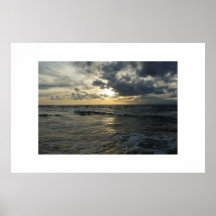 Sunset over the sea - Framed Print