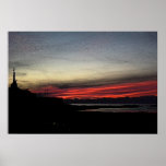 Sunset over the sea in Aberystwyth posters
