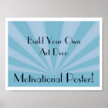 Sunset Rays Teal Blue posters