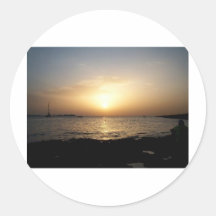 Sunset Round Stickers