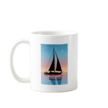 Sunset Sails with Holiday Lights Coffee Mug