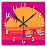 Sunset Shades Time to Relax Wall Clocks