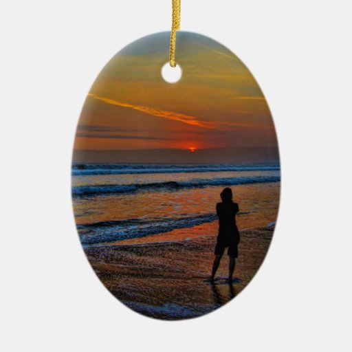 Sunset Silhouette Christmas Ornament