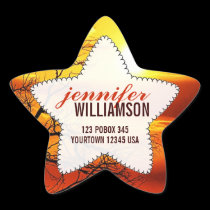 Sunset Silhoutte Nature Custom Name Star Stickers stickers