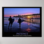 Sunset Surfer Patience Poster posters