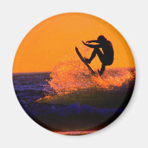 Sunset Surfer Refrigerator Magnet