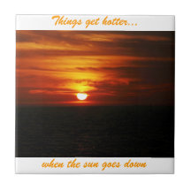 Sunset Tile with text