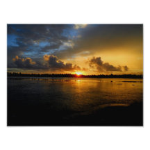 Sunset view of a pond in Maldives Photo