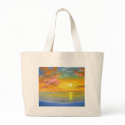 Sunset View Seascape Landscape Painting - Multi bags