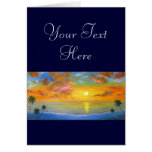 Sunset View Seascape Landscape Painting - Multi Cards
