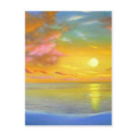 Sunset View Seascape Landscape Painting - Multi Postcard