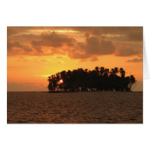 Sunset, W Coco Banderos, Kuna Yala, Panama Greeting Cards