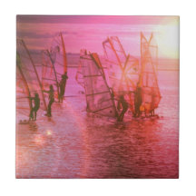 Sunset Windsurfing Tile