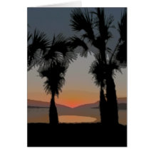 Sunset with Palms, 117A Greeting Card