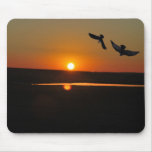 Sunset with the raven and the eagle mousepads