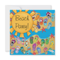 Sunshine Flip Flops Beach Party Personalised Invite