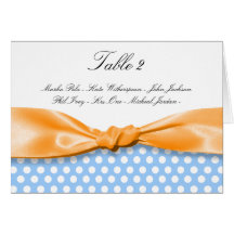 Sunshine Orange Ribbon with Polka Dots Greeting Card