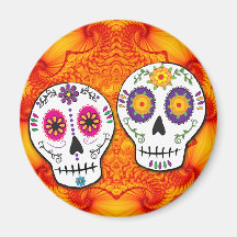 Sunshine Sugar Skull Magnet