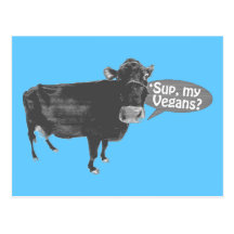 'sup my vegans postcards