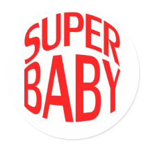 super baby red sticker