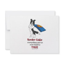 Super Border Collie Black Personalized Invite