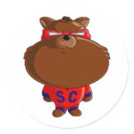super cat round sticker