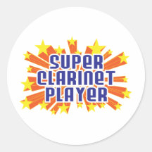 Super Clarinet Player Round Stickers